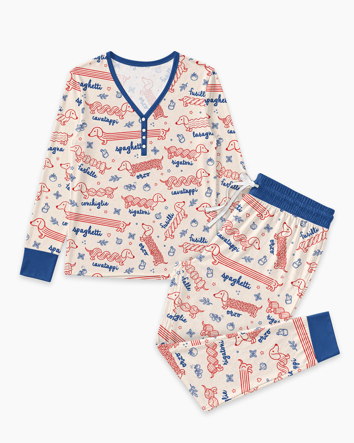 Dachshund Spagetti Bamboo Women Pajama Set