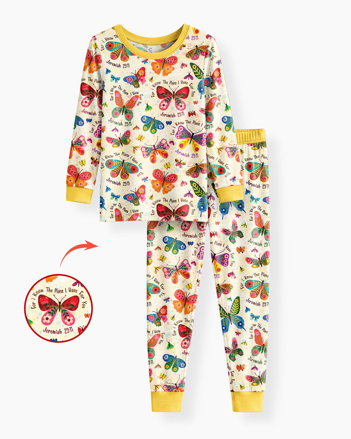 Zweiteiliges Langarm-Pyjama-Set mit Sommerfrüchten
