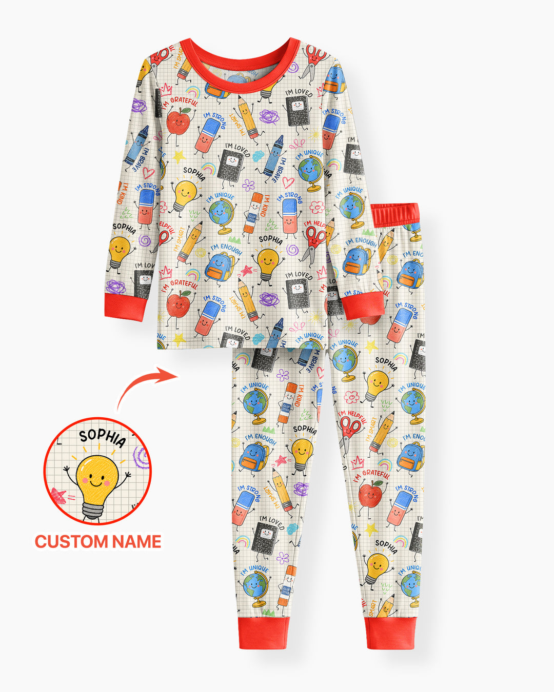 Zweiteiliges Langarm-Pyjama-Set mit Sommerfrüchten
