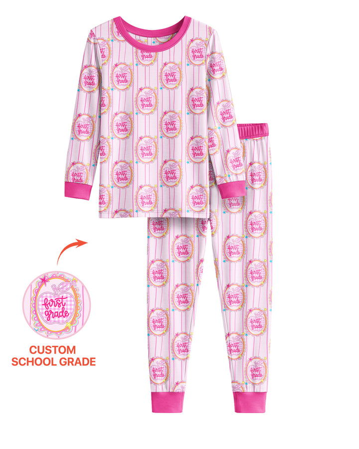 Conjunto de pijama de dos piezas de bambú con mangas largas, plantilla PERSONALIZADA