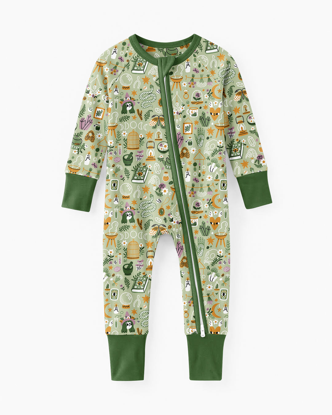 Boho Witchy Celestial Magic Floral Bamboo Convertible Zippy