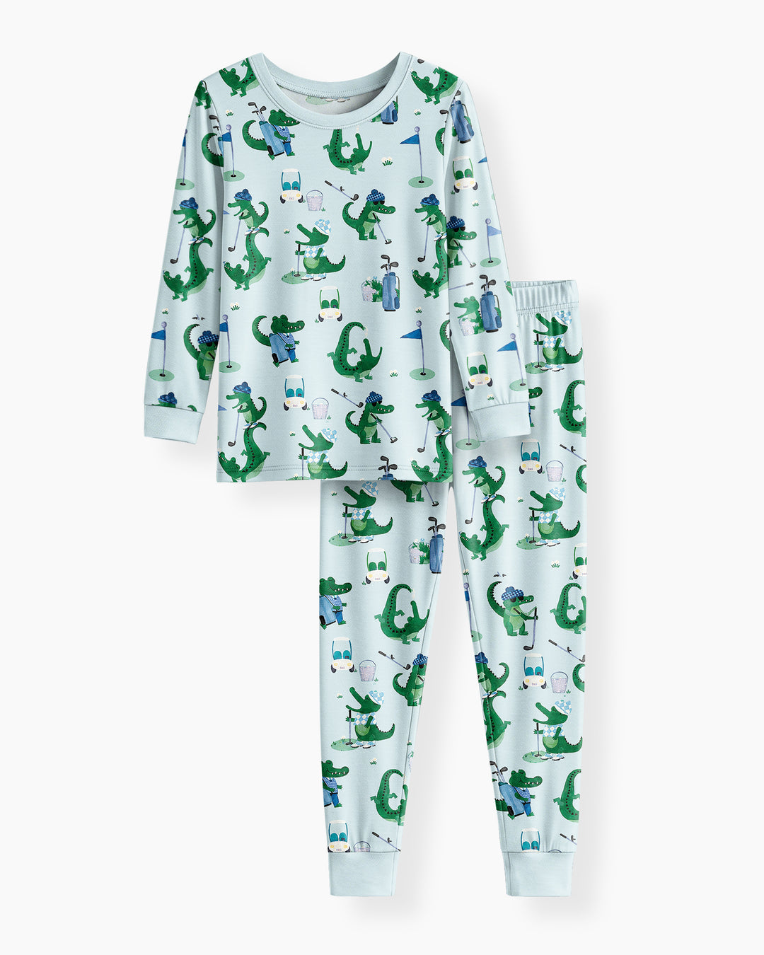 Golfing Gators Bamboo Two Piece Long Sleeve Pajama Set