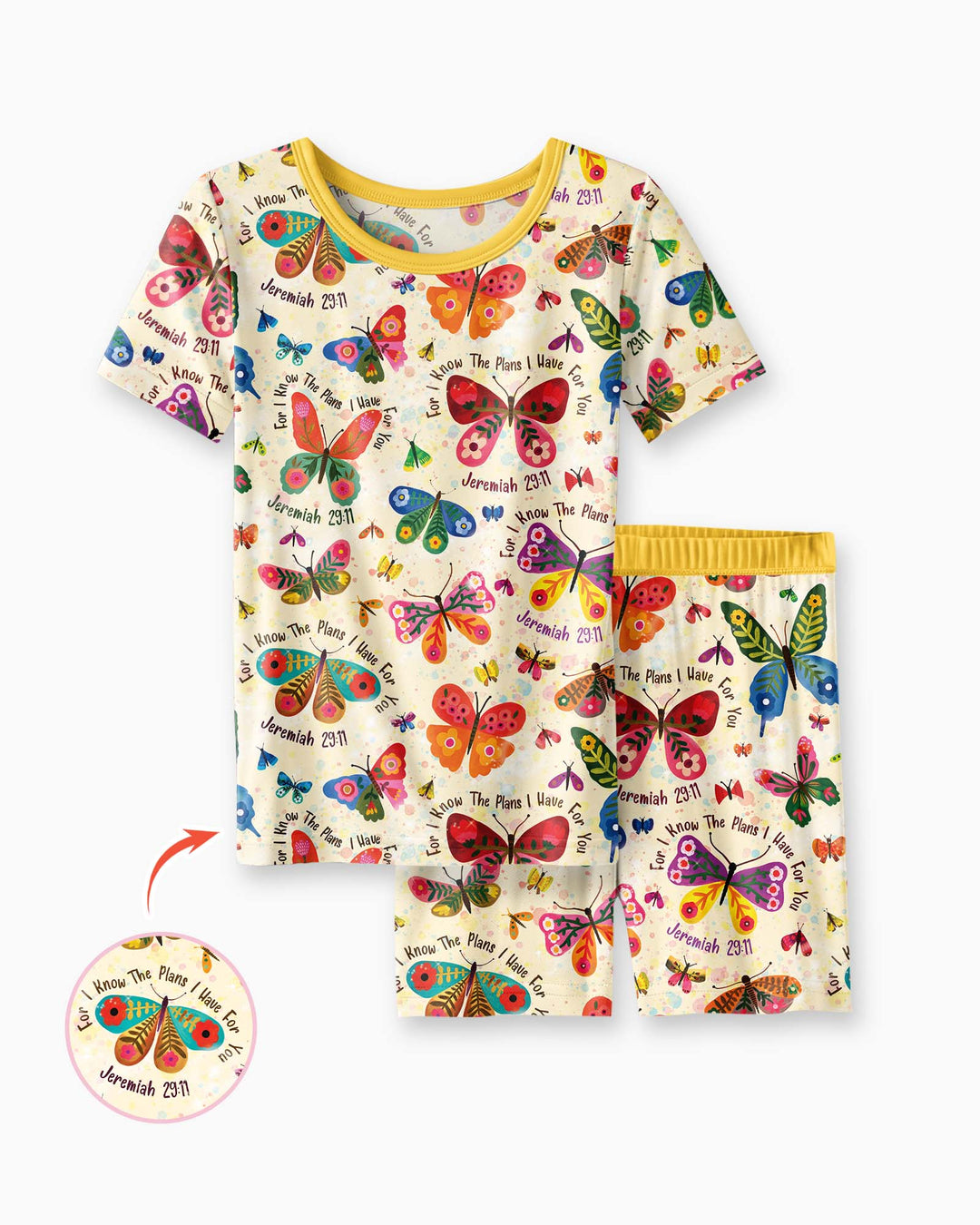 For I Know The Plans I Have For You Two Piece Short Sleeve Shorts Pajama Set