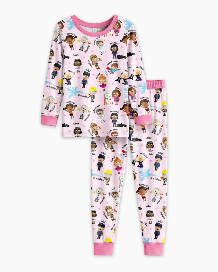 Zweiteiliges Langarm-Pyjama-Set mit Sommerfrüchten