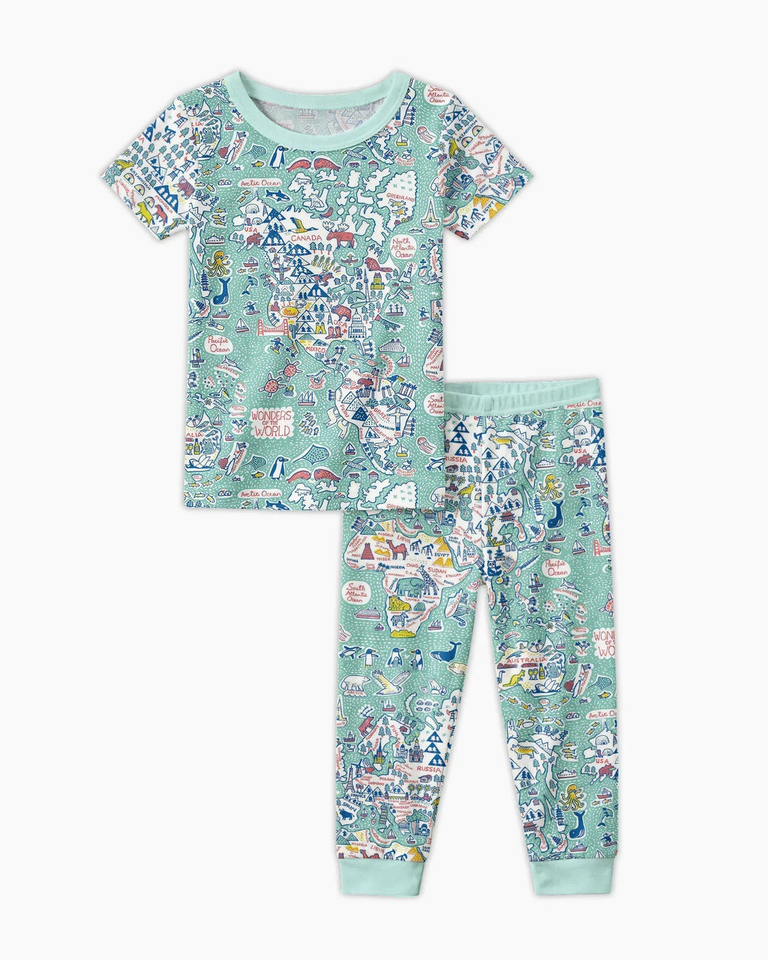 Hello World Wonders Bamboo Two Piece Short Sleeve Pajama Set
