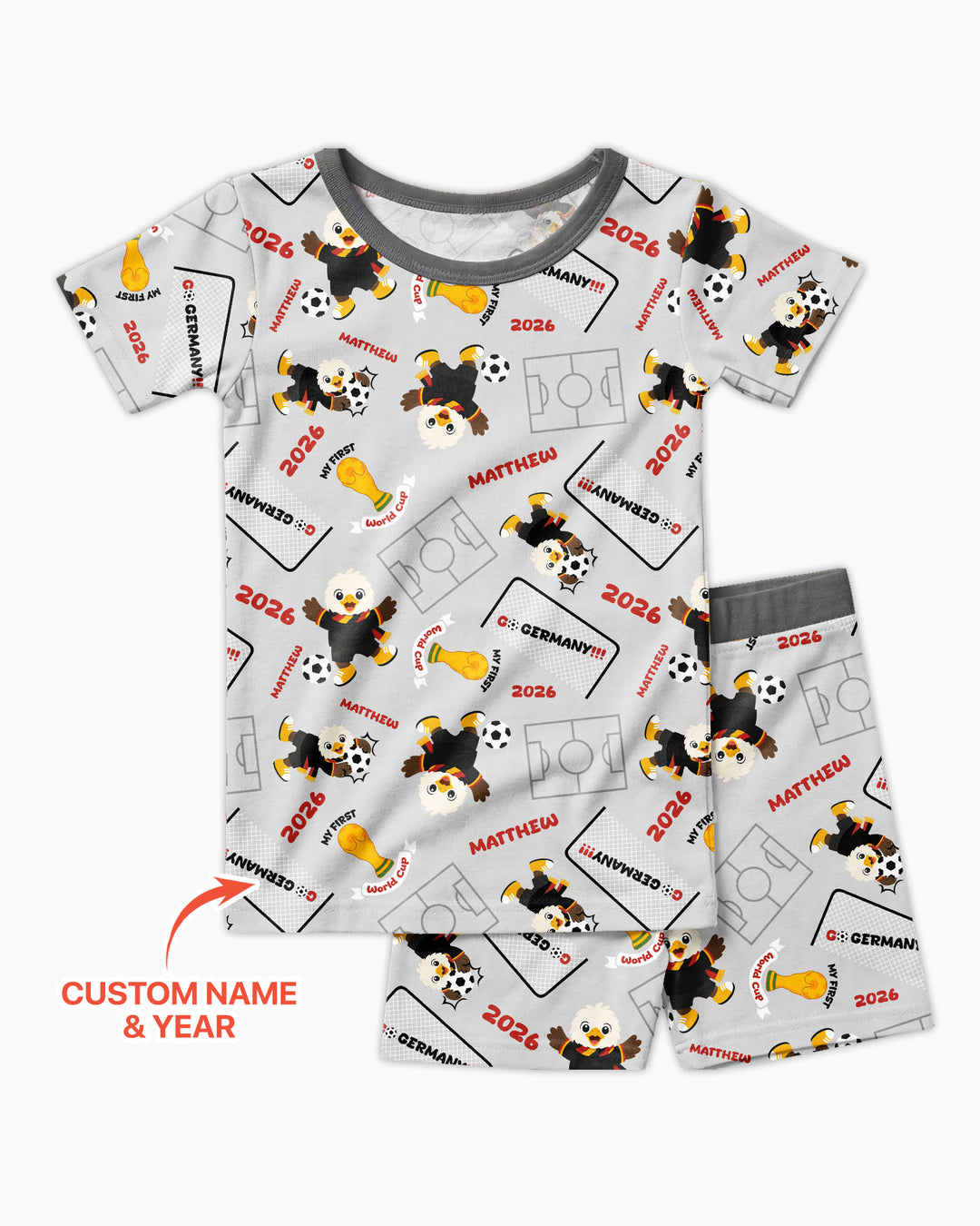 Pijama de bambú de dos piezas de manga corta con pantalón corto, plantilla personalizada