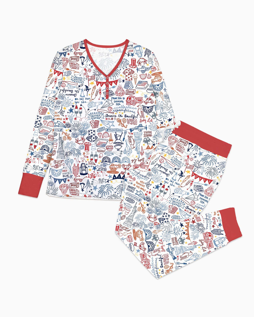 Liberty Doodle 250th Family Matching Bamboo Women Pajama Set