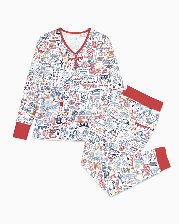 Liberty Doodle 250th Family Matching Bamboo Women Pajama Set