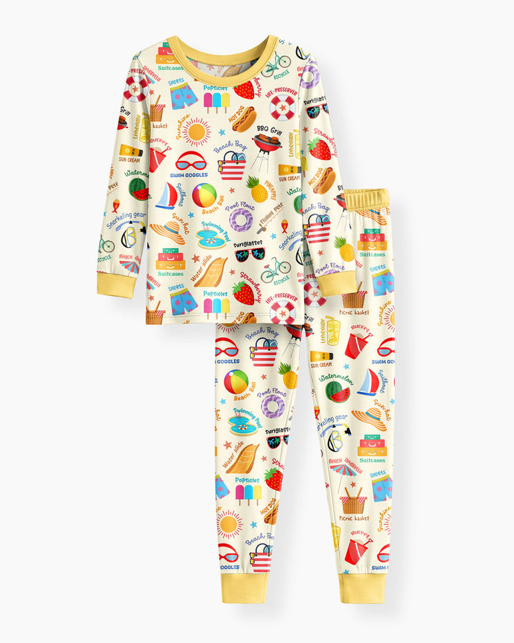 Love Summer Bamboo Two Piece Long Sleeve Pajama Set