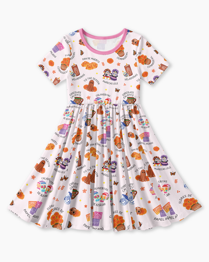 Tis the Dia De Muertos Season Bamboo Twirl Dress