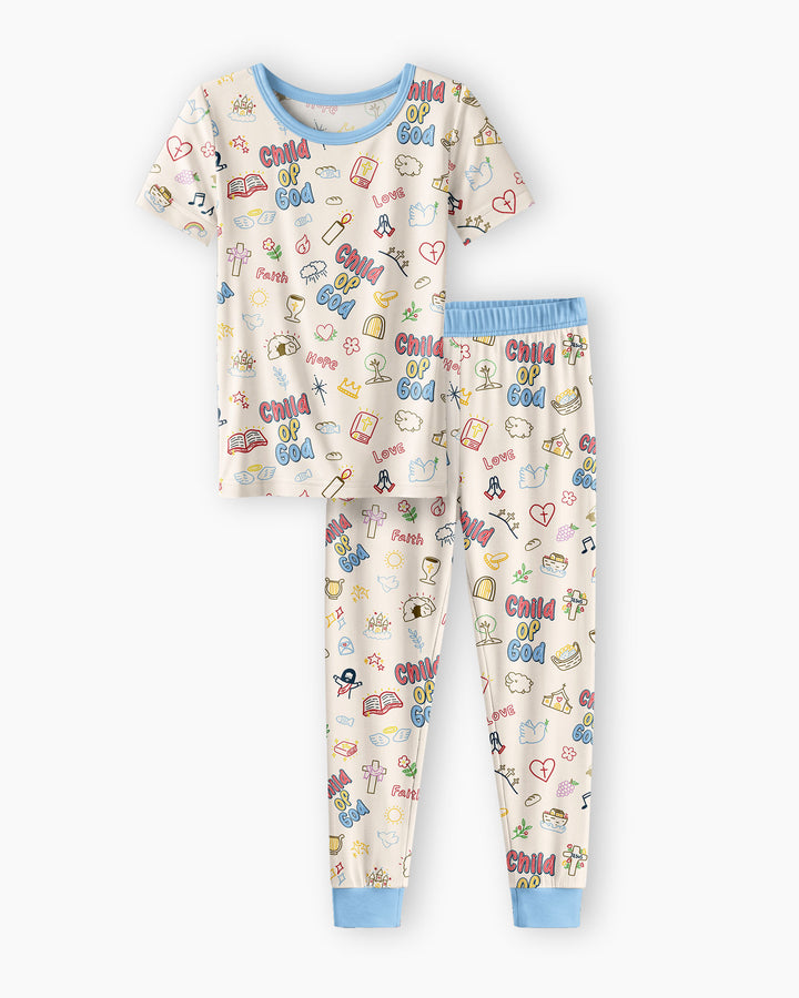 Zweiteiliges, kurzärmliges Pyjama-Set mit Marienkäfern