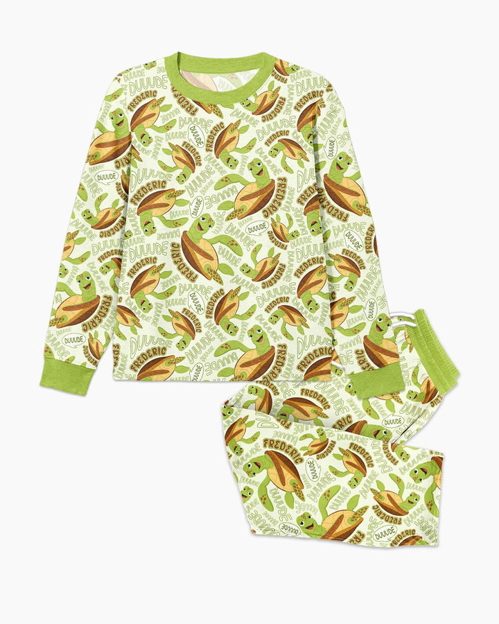 Custom Name Version Father and Son Turtle Bamboo Men's Pajama Set
