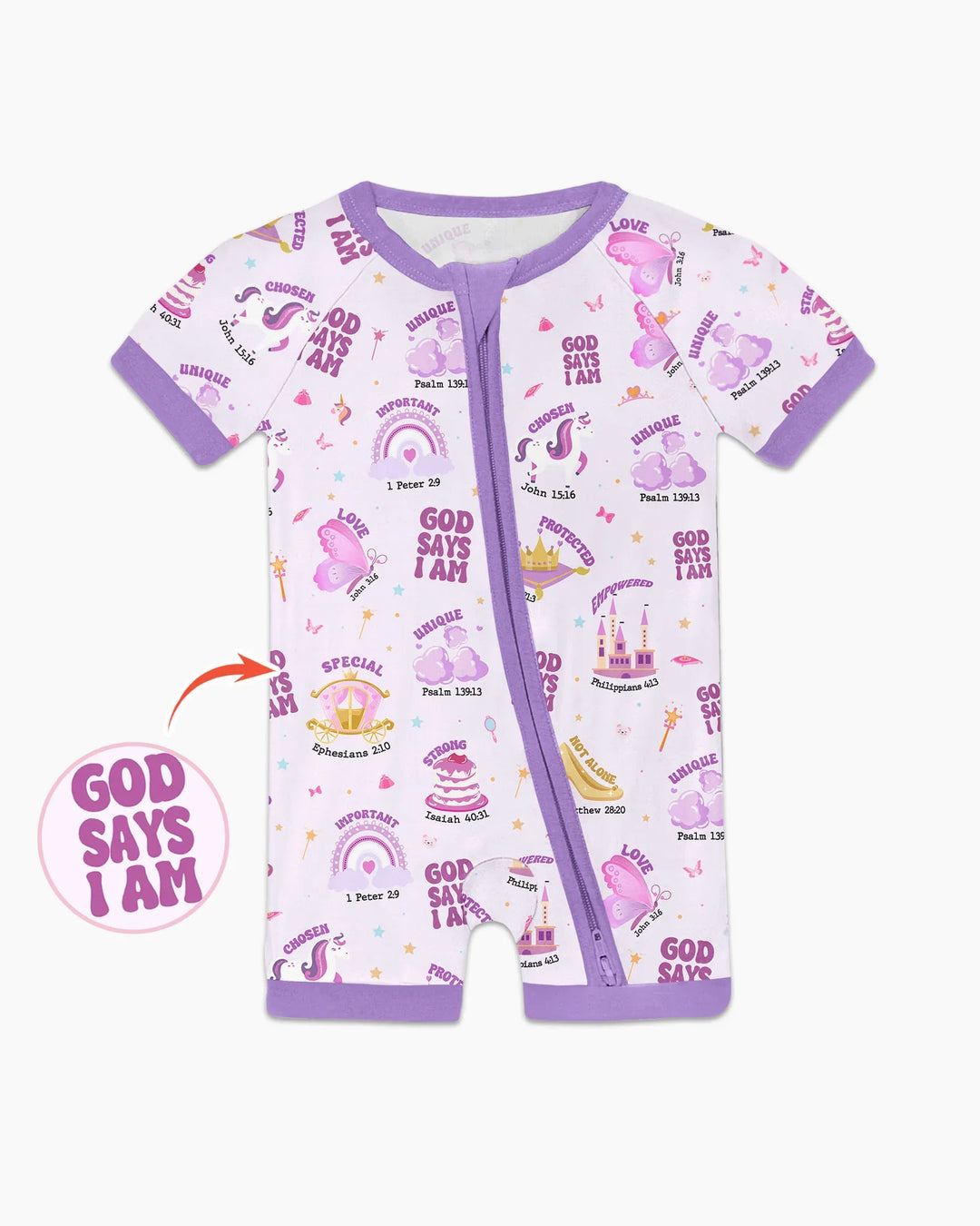 God Says I Am Girl Bamboo Shorty Zippy