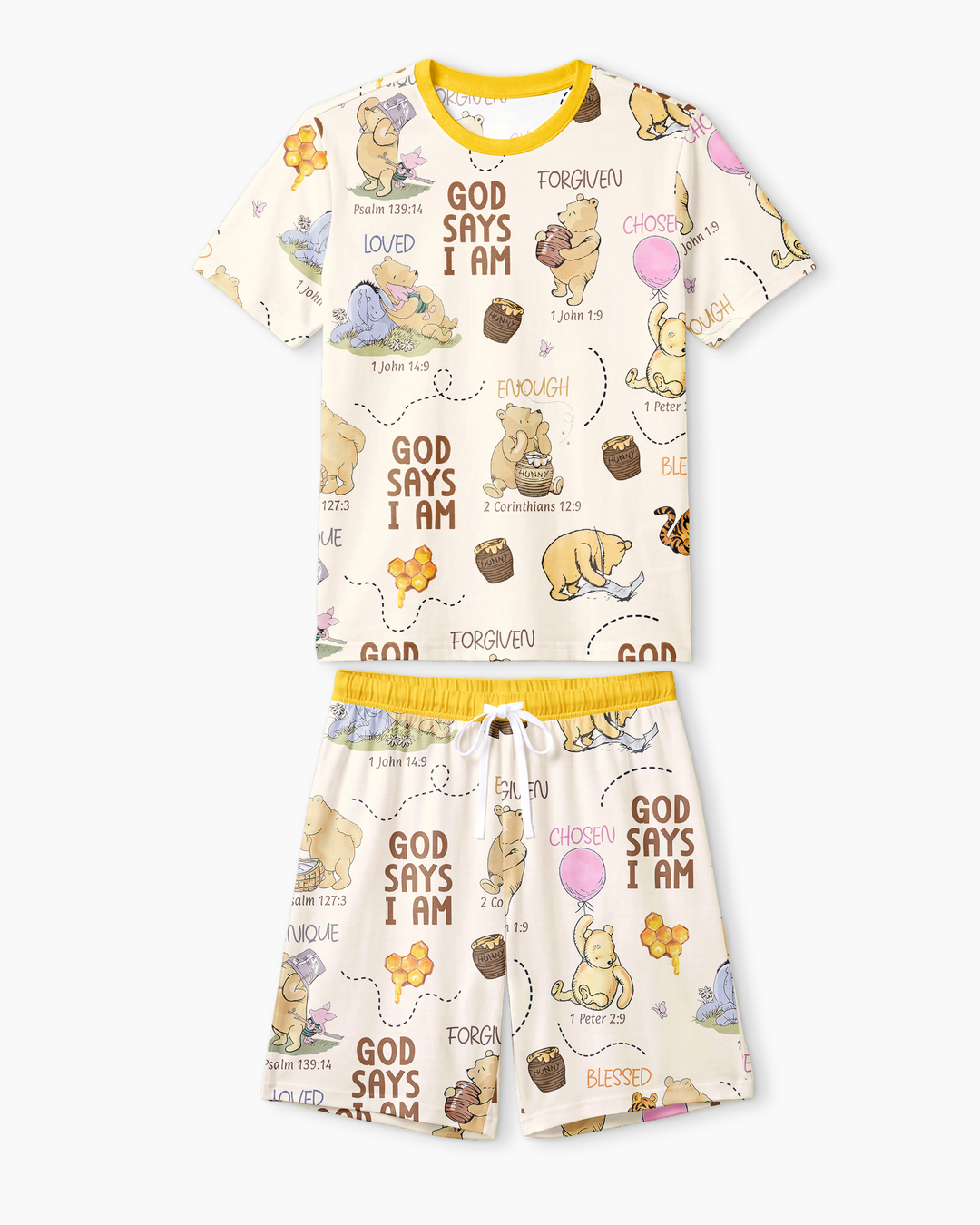 God Says I Am – Little Blessings Bamboo Men Short Sleeve Short Pajama Set