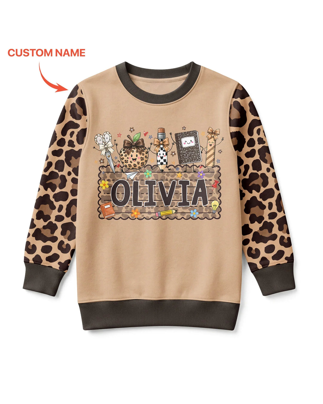 Sudadera de cuello redondo de bambú con plantilla personalizada