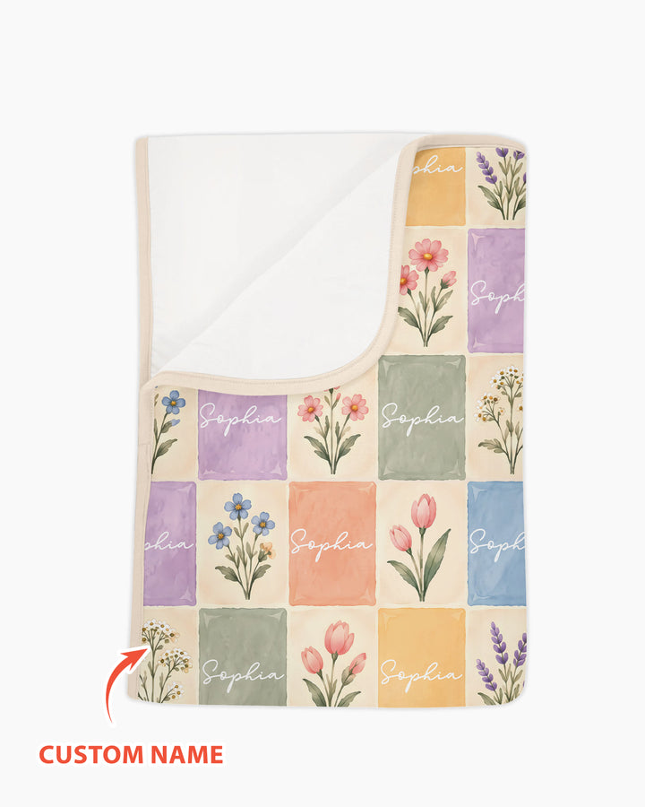 Pastel Wildflower Botanical Bamboo Blanket