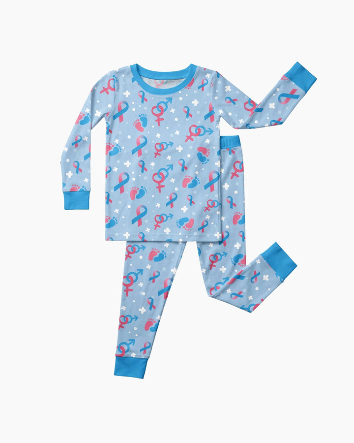 Zweiteiliges Langarm-Pyjama-Set mit Sommerfrüchten