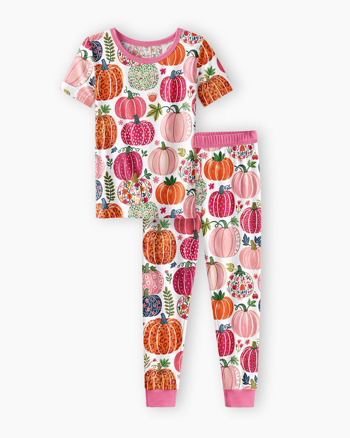Conjunto de pijama de dos piezas de manga corta de bambú