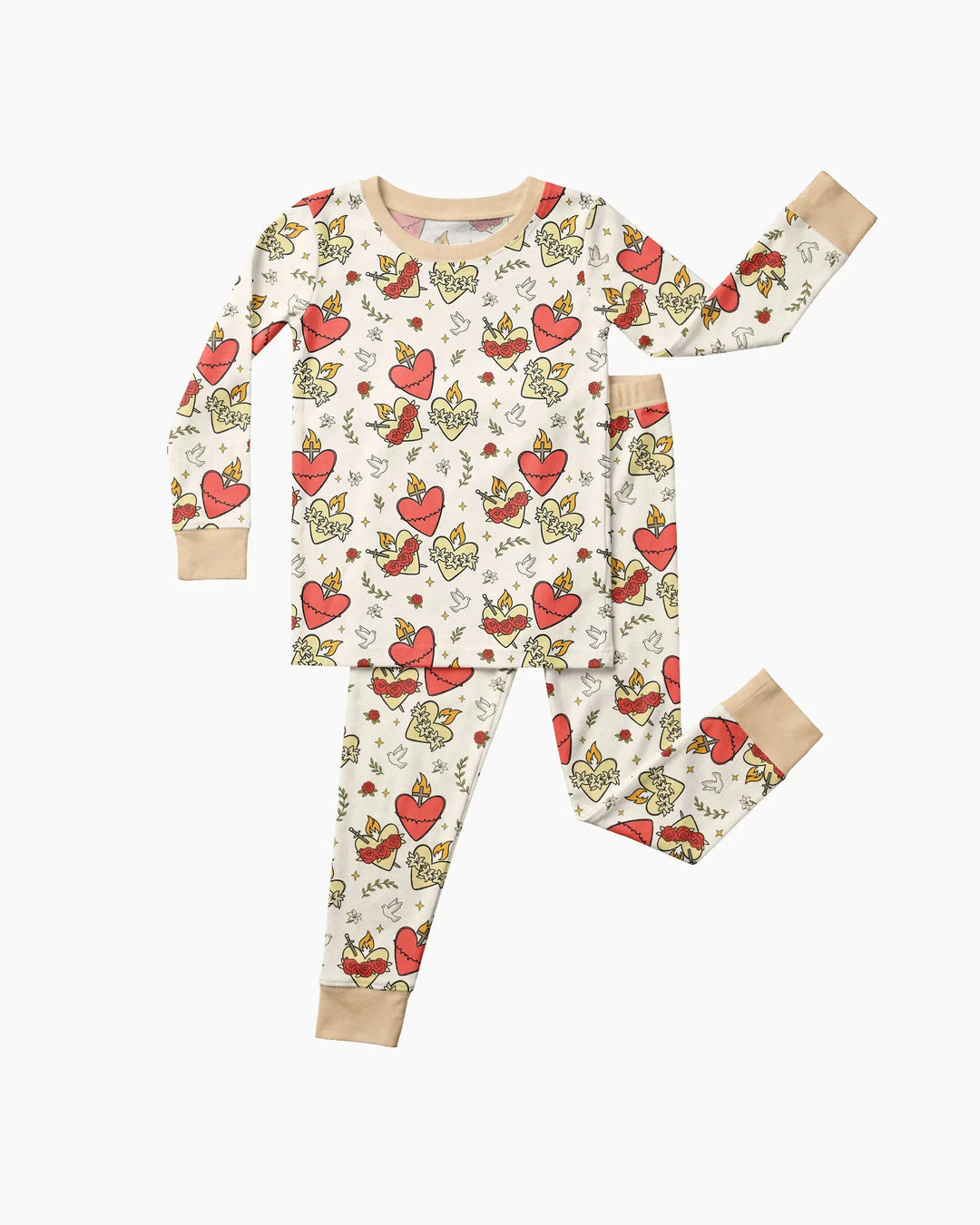 Zweiteiliges Langarm-Pyjama-Set mit Sommerfrüchten
