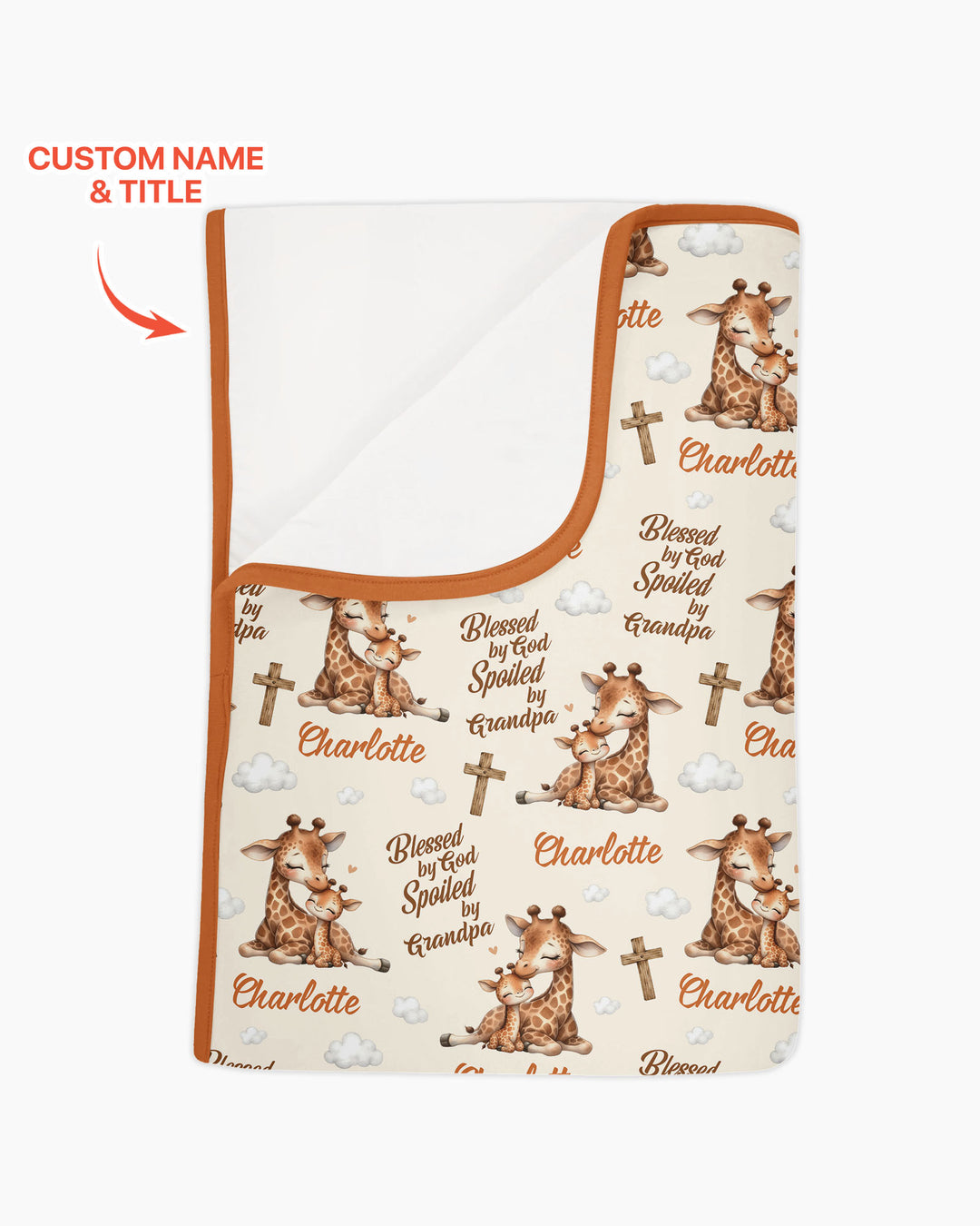 Custom Name Blessed By God Spoiled By Grandma Bamboo Blanket
