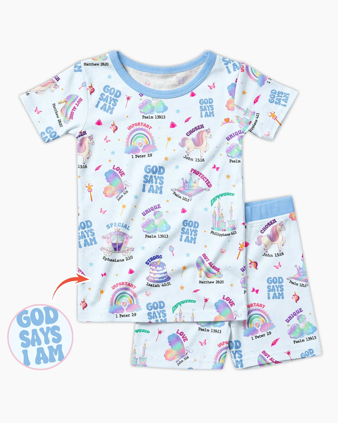 Zweiteiliges Pyjama-Set mit kurzen Ärmeln und Shorts im Sommer-Design