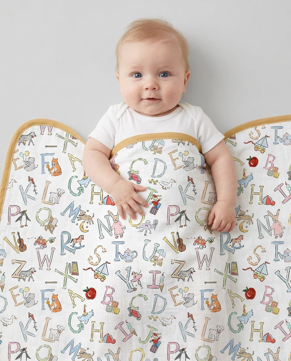 ABC Whimsy Bamboo Blanket