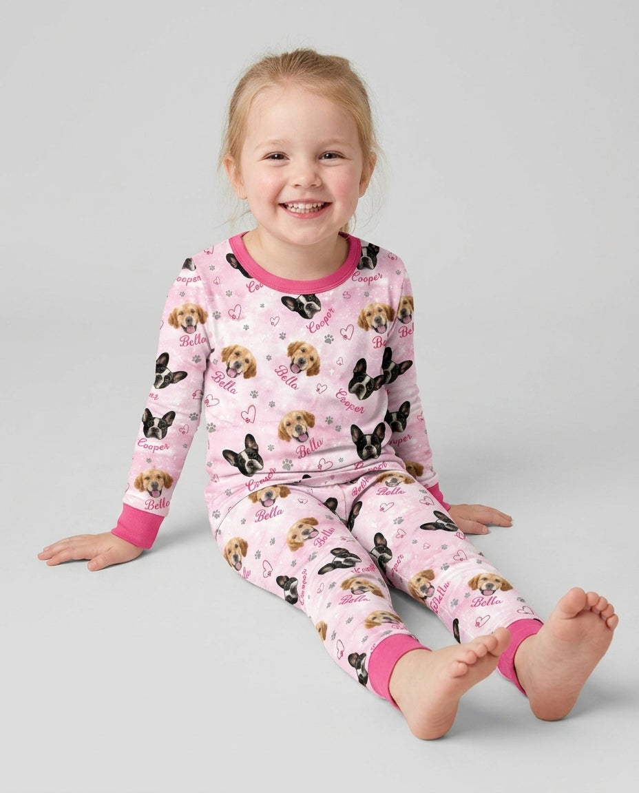 Personalized Family Matching Bamboo Two Piece Long Sleeve Pajama Set