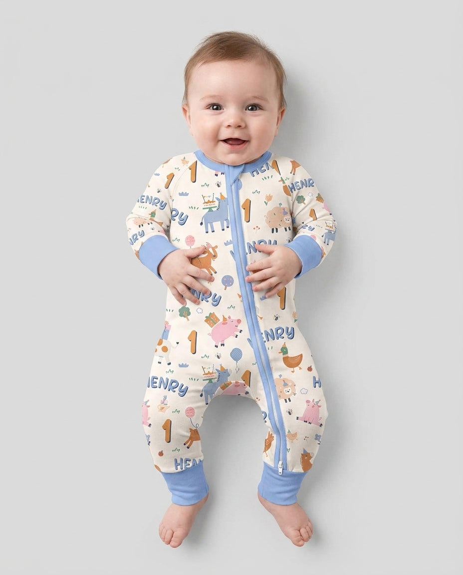 Personalized Farm Animals Birthday Bamboo Convertible Zippy