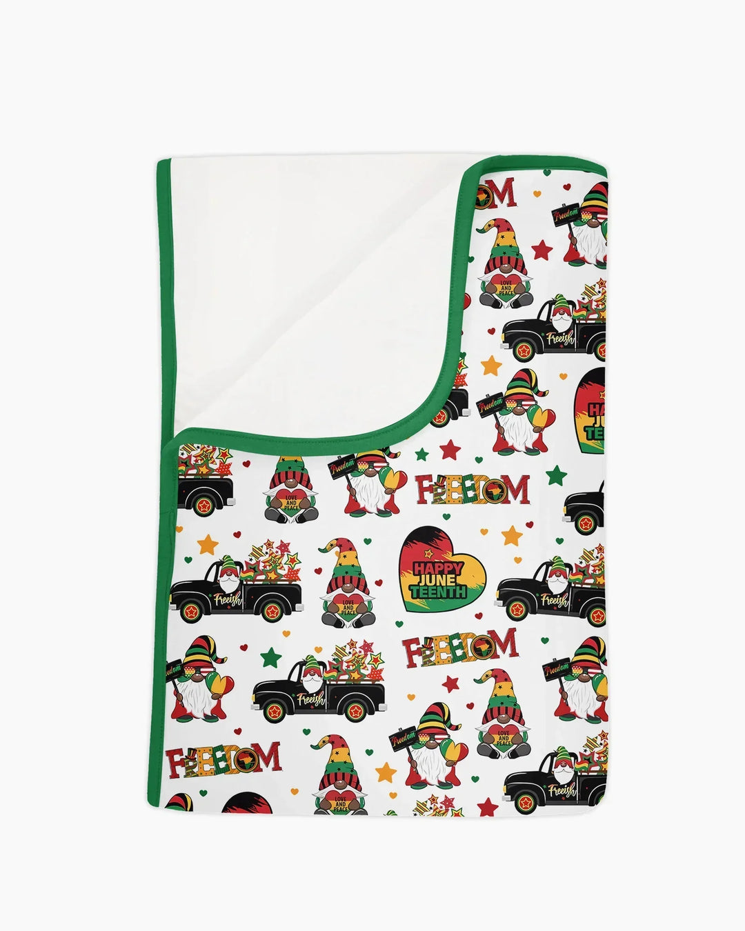 Gnome Happy Juneteenth Bamboo Blanket