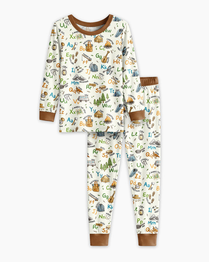 Zweiteiliges Langarm-Pyjama-Set mit Sommerfrüchten