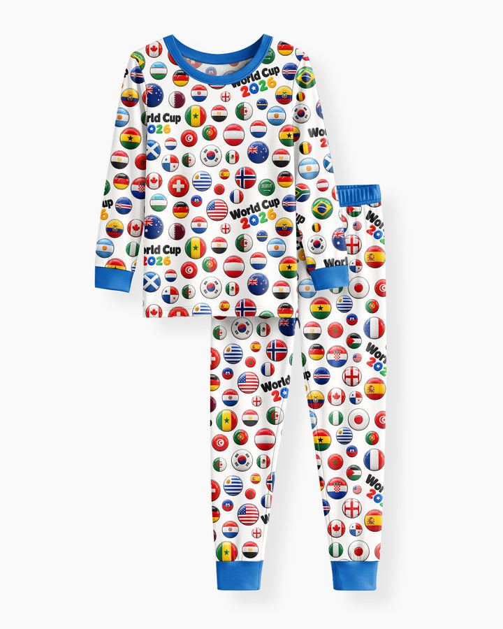 Zweiteiliges Langarm-Pyjama-Set mit Sommerfrüchten