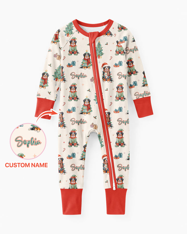 Christmas Bernese Mountain Dog Family Matching Bamboo Convertible Zippy