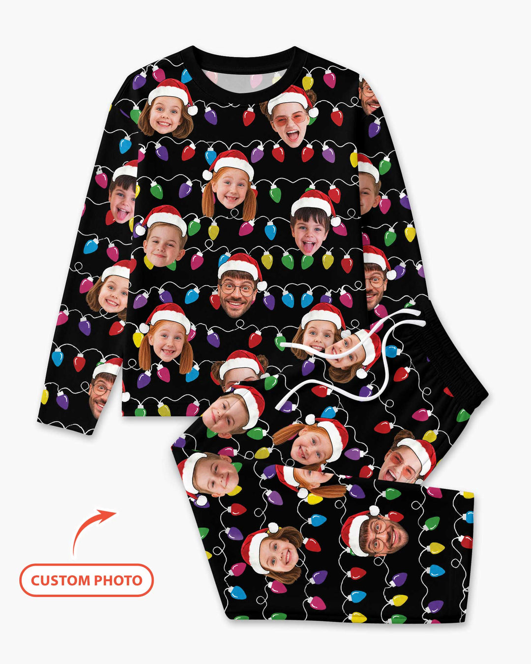 Custom Face Christmas Family Silly Xmas Leds Bamboo Men's Pajama Set