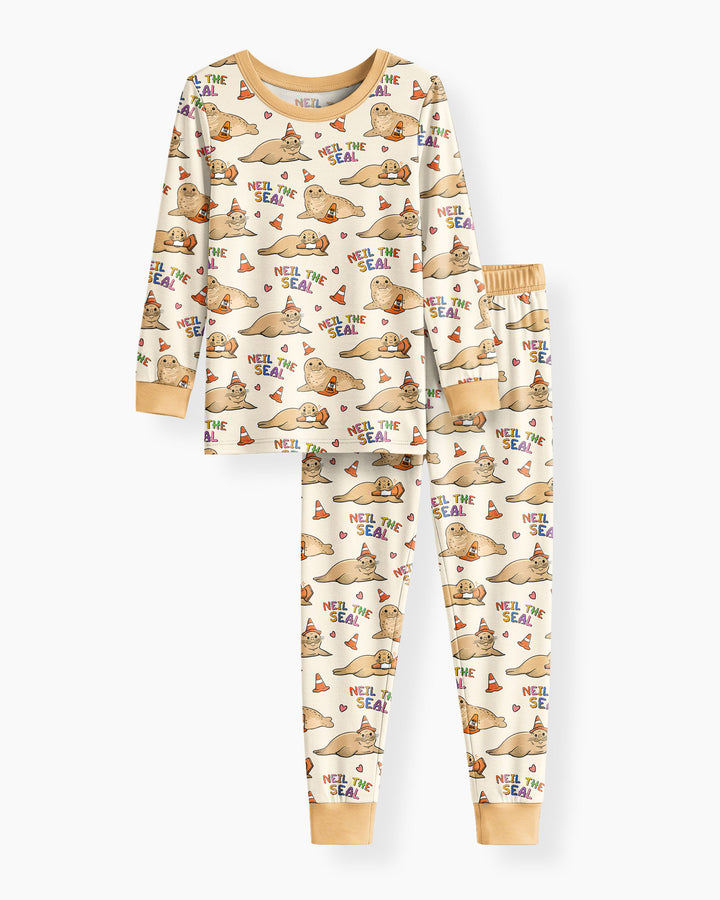 Neil The Seal Bamboo Two Piece Long Sleeve Pajama Set