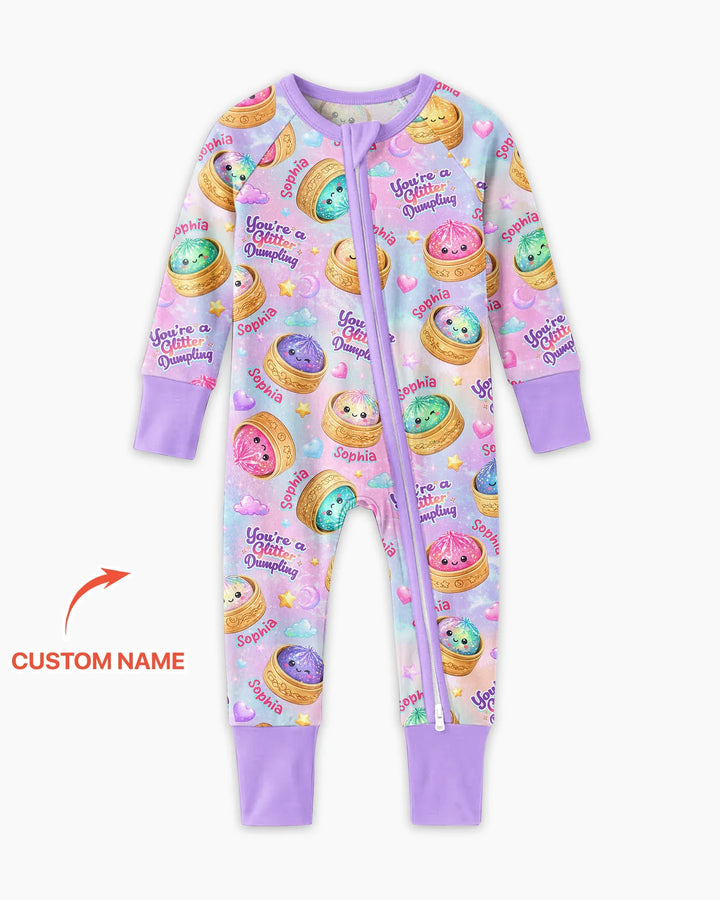 Custom Name You're A Glitter Dumpling Bamboo Convertible Zippy