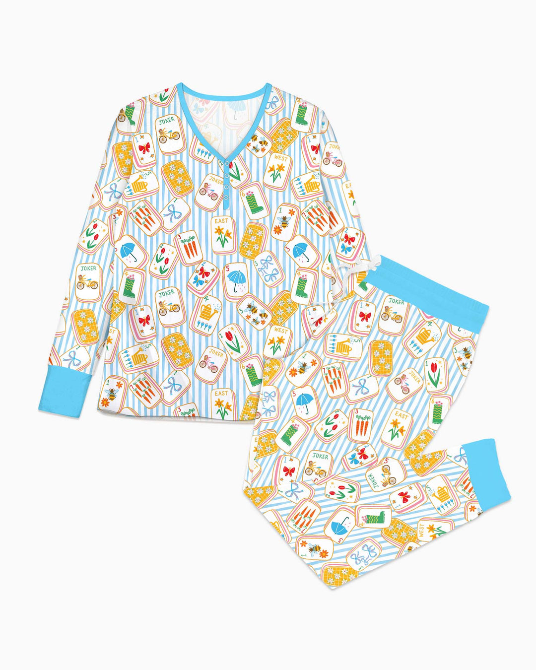 Mahjong Club Mommy & Me Matching Bamboo Women Pajama Set
