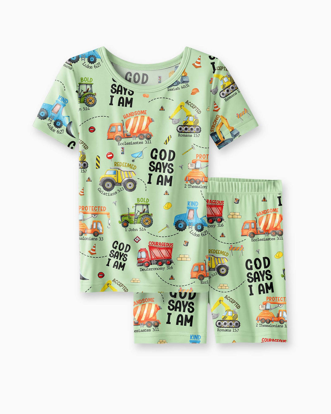 Dios Dice Soy Niño Bambú Conjunto de Pijama de Dos Piezas de Manga Corta y Pantalón Corto