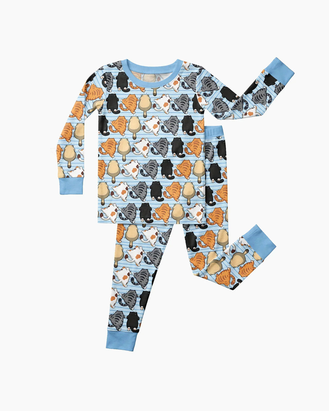 Funny Cat Butts Club Family Matching Bamboo Two Piece Long Sleeve Pajama Set