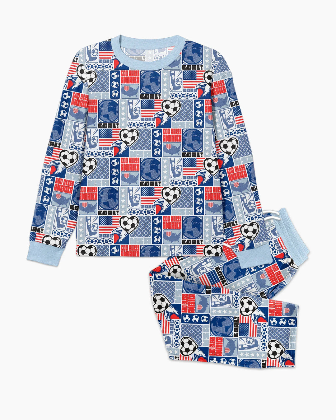 World Soccer God Bless America Bamboo Men's Pajama Set