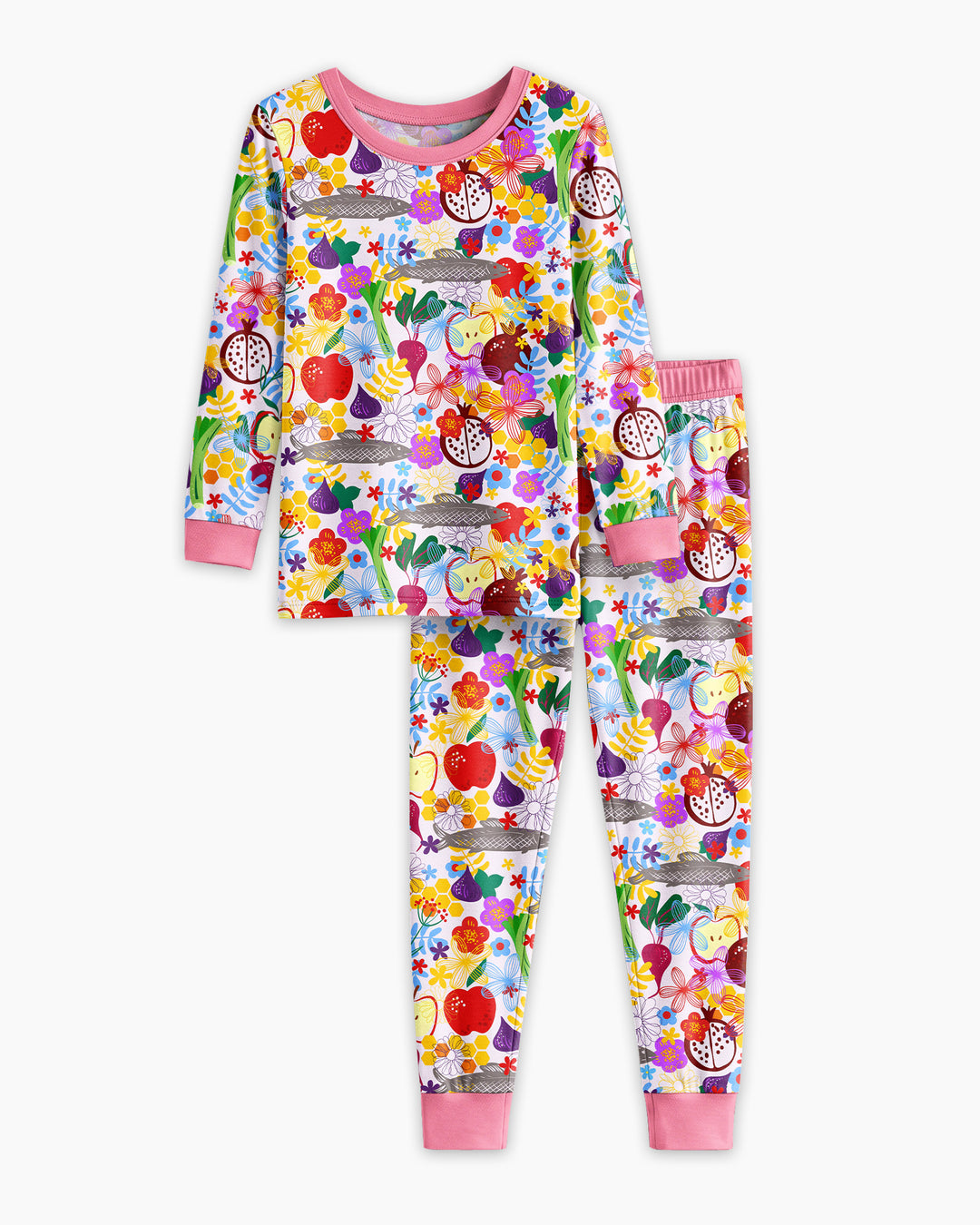Happy Rosh Hashanah Bamboo Two Piece Long Sleeve Pajama Set