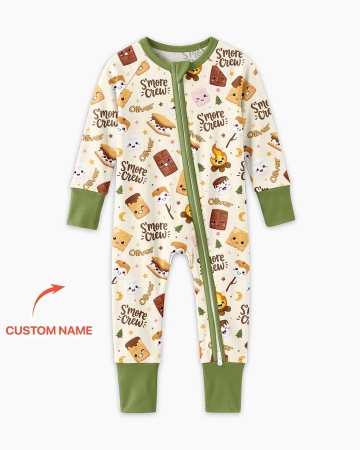Custom Name Kawaii S'more Crew Family Matching Bamboo Convertible Zippy