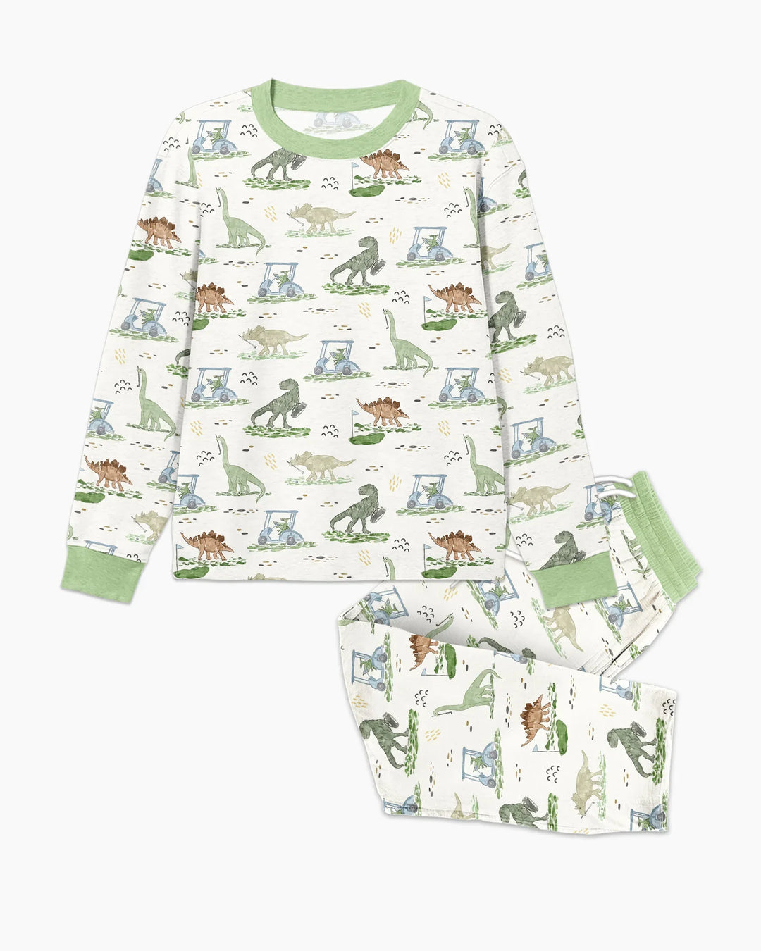 Dinos On The Green Daddy & Me Matching Bamboo Men's Pajama Set