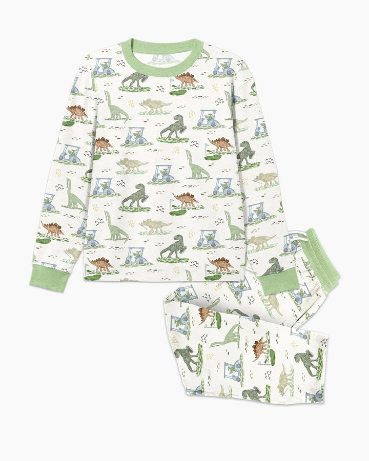 Dinos On The Green Daddy & Me Matching Bamboo Men's Pajama Set
