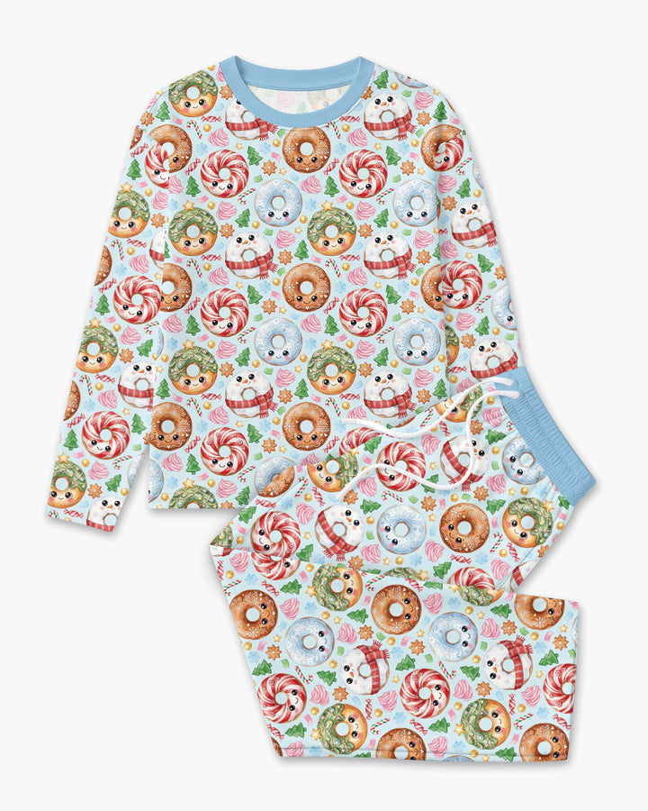 Kawaii Christmas Donuts Bamboo Men's Pajama Set