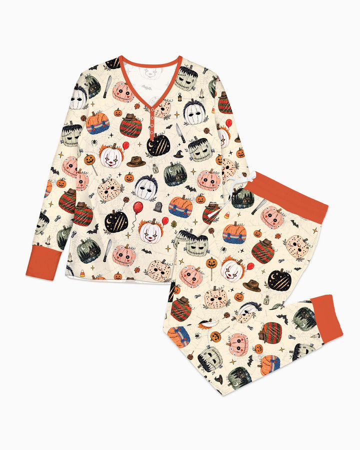 Horror Movie Pumpkins Bamboo Women Pajama Set