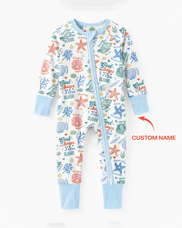 Coastal God Says I Am Custom Name Bamboo Convertible Zippy