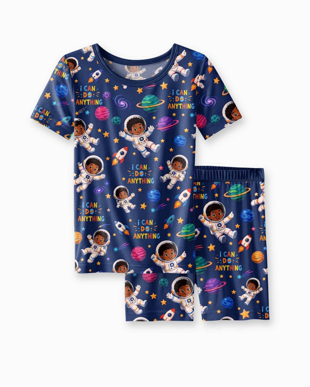Conjunto de Pijama de Dos Piezas de Bambú con Mangas Cortas y Pantalones Cortos