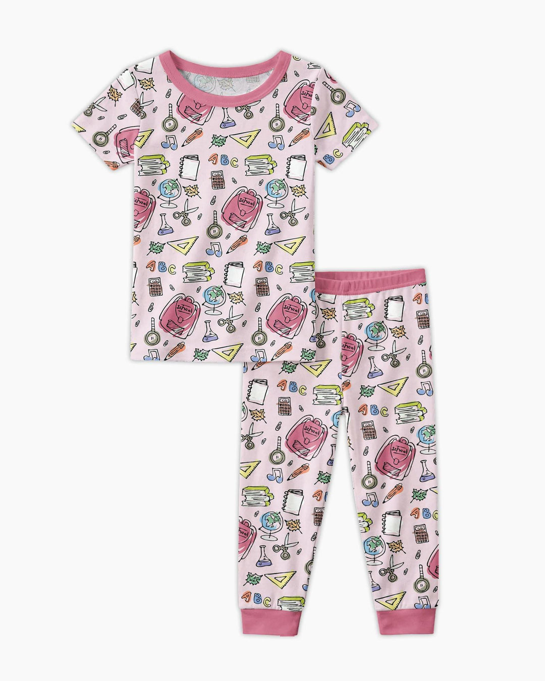 Doodle School Days Bamboo Two Piece Short Sleeve Pajama Set