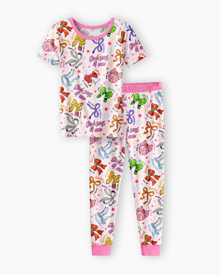 Zweiteiliges, kurzärmliges Pyjama-Set mit Marienkäfern