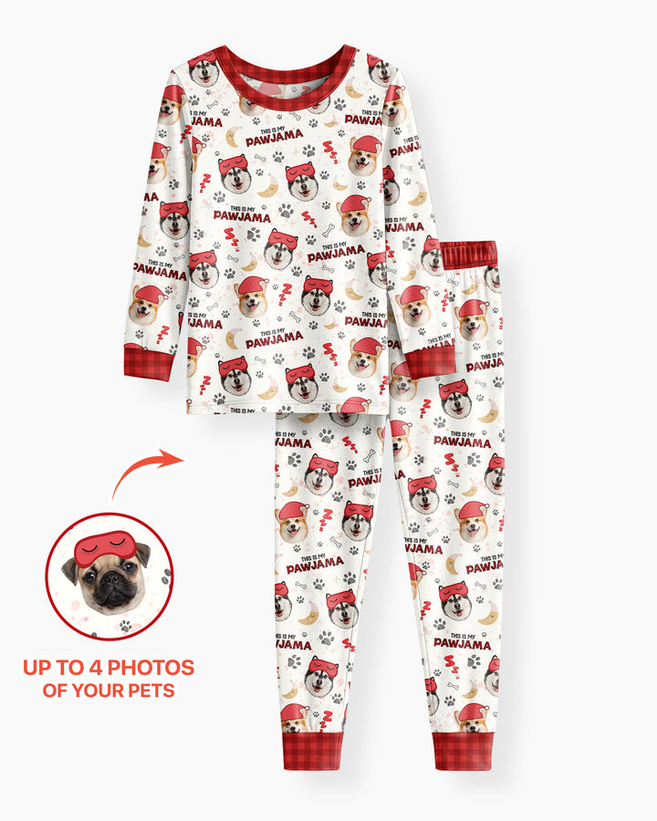 Custom Pet Photo This Is My Pawjama Bamboo Two Piece Long Sleeve Pajama Set